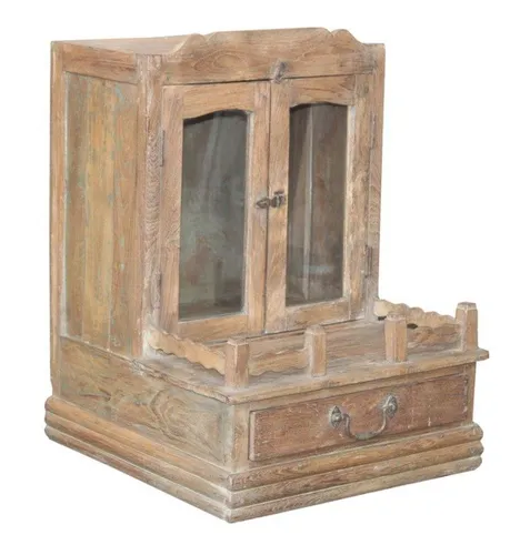 GURU SHOP Vintage-Dekoschränkchen mit Schubfach - Modell 1b, 65x49x52 cm - Kompakter und stilvoller Schrank im angesagten Vintage-Design, ideal zur Aufbewahrung und Dekoration in jedem Raum.