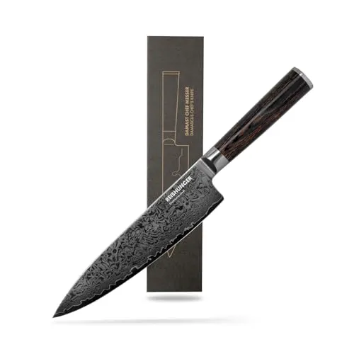 Produktbild Reishunger Damast Chef Messer – Hochwertiges Profi-Messer aus Damaststahl
