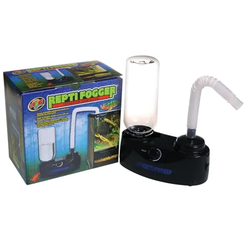 Zoo Med RF-10E Repti Fogger - Ultraschall Luftbefeuchter für Terrarien, sofort einsatzbereit mit 1-Liter-Flasche und verstellbarem Schlauch