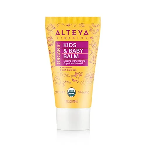 Alteya Organic Kids and Baby Balm 30 ml - USDA Certified Organic Award Winning Baby Skin Care Treatment with Bulgarian Rose Essential Oil - Healing and Protecting Sensitive Irritated Skin