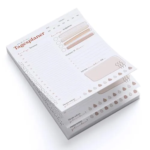 Logbuch-Verlag Tagesplaner undatiert Terminplaner mit To-Do Liste A5 Block im Boho-Stil Wochenplaner für Aufgaben & Notizen