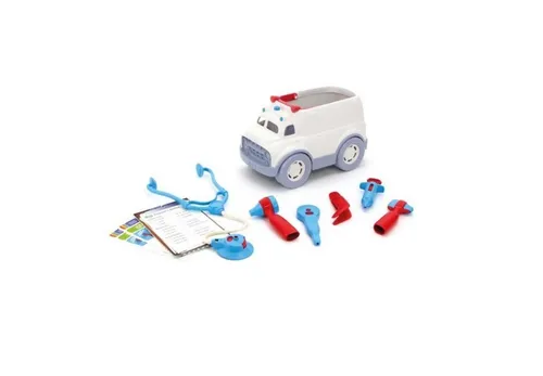 Green Toys 8601313 Krankenwagen mit Arztausrüstung - Baby- & Kleinkindspielzeug, umweltfreundlicher Krankenwagen aus 100% recyceltem Kunststoff, fördert Motorik und Fantasie - ideal für drinnen und draußen!