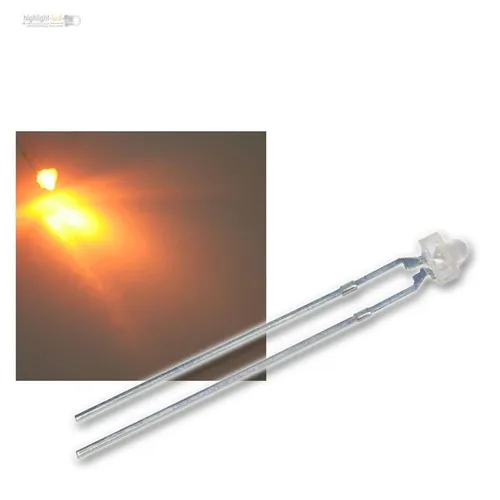LED 1,8mm GELB, Linse diffus weiß, im Set, gelbe LEDs, yellow, jaune, giallo 25