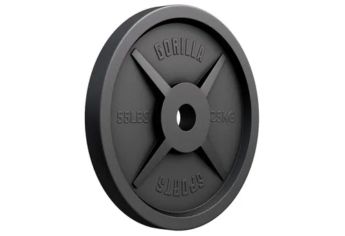 GORILLA SPORTS Hantelscheibe 50mm Bohrung, Gusseisen, Einzeln/Set -Gewichtsscheiben, Hantelscheiben, 25 kg