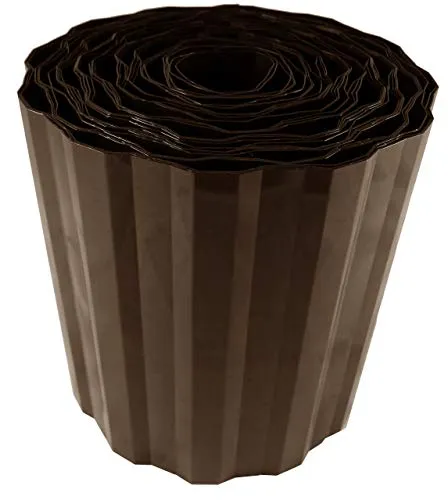 Garden-Profi Rasenkante 9m x 15cm, Beetbegrenzung, Raseneinfassung, Mähkante, Rasenrand, Beetumrandung, PET, Dunkelbraun, wetterfest, Made in Germany