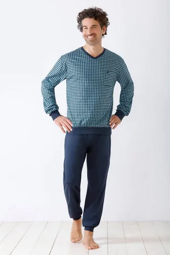 Hajo Schlafanzug Herren Schlafanzug mit Bündchen Premium Cotton Single Jersey