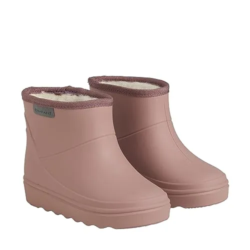 EnFant – Premium-Wollfutter, isoliert, wasserdicht, Winterstiefel – Regen-Mud-Stiefel – nachhaltig und recycelbar, Alte Rose - kurz, 9 Toddler