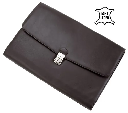 Alassio Udine Aktentasche - Elegante Dokumententasche aus echtem Leder, A4 Format, mit abschließbarem Schnappverschluss und durchdachter Innenaufteilung für den Berufsalltag