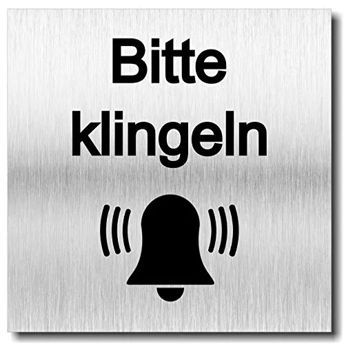 Schild Türschild Bitte Klingeln UV Druck 12 x 12cm