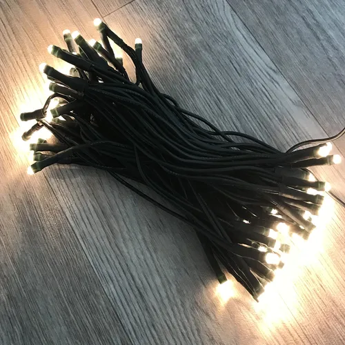 50er LED Lichterkette Weihnachtslichterkette Tannenbaum innen Warmweiß Grün