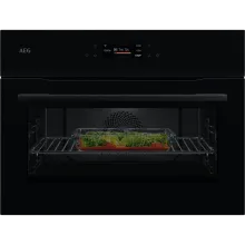 NKK8N621B Backofen mit Mikrowellenfunktion 45cm Schwarz - Vielseitiger Backofen mit 25 Heizarten und Kochassistent, ideal für kreative Kochprojekte in Ihrer Küche.