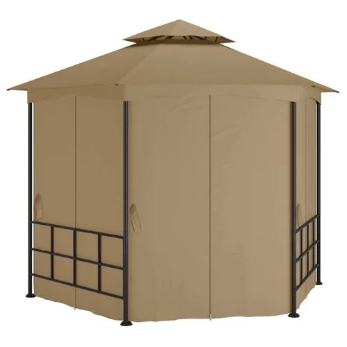 The Living Store Pavillon mit Seitenwänden 3,1x2,7 m Taupe