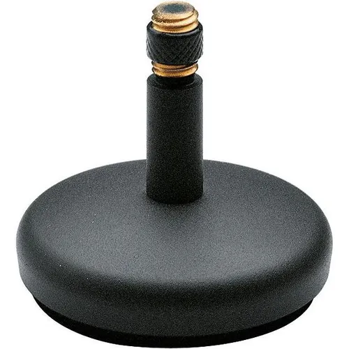 K&M 23266 Mikrostativ - Robustes Mikrostativ mit Gußsockel und Schalldämmung, ideal für Studioaufnahmen, Höhe ca. 55 mm, Sockel-ø ca. 60 mm.