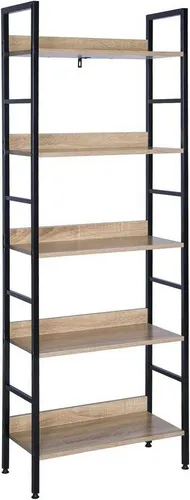 WOLTU Standregal Bücherregal aus Holz & Stahl mit 5 Ablagen von WOLTU