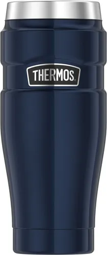 Thermos Isolierbecher Stainless King Mug 470ml – 7 Stunden warm - Thermobehälter aus doppelwandigem Edelstahl 18/8, 100% auslaufsicher, mit praktischem teaHook und spülmaschinenfest. Ideal für unterwegs – hält Getränke 7 Stunden heiß und 18 Stunden kalt.