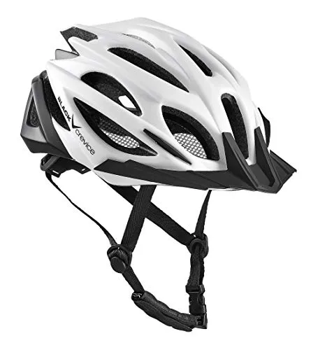 Black Crevice Erwachsenen Fahrradhelm, weiß/schwarz, S/M (54-58cm) - Fahrradhelme mit optimaler Anpassung dank verstellbarem Kinnband und Belüftung für frischen Kopf. Langlebig, robust und sicher nach CE-Norm – ideal für Mountainbiker.