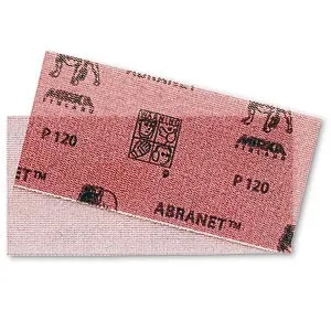 Mirka Abranet Schleifstreifen 115x230mm P320 - Exzenterschleifer Zubehör, nahezu staubfreies Schleifen für saubere Arbeitsumgebung und verbesserte Oberflächenqualität.