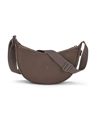 Johnny Urban Crossbody Bag Damen & Herren Braun - Ally Small - Moon Bag Design - Kleine Umhängetasche im Halbmond Stil - Halbrunde Tasche mit verstellbarem Gurt - Wasserabweisend