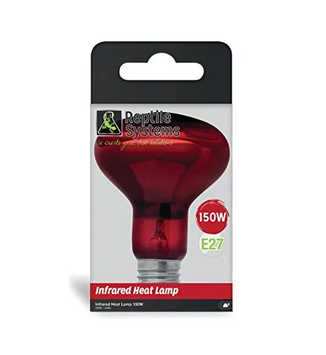 Reptile Systems Infrared Heat Lamp, E27 Infrarot Wärmelampe 150W Reptilien Lampe