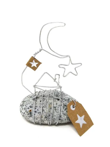 GOOD OLD FRIENDS Winter Mini Steingeschichten Haus Stein Draht Weihnachten NEU!