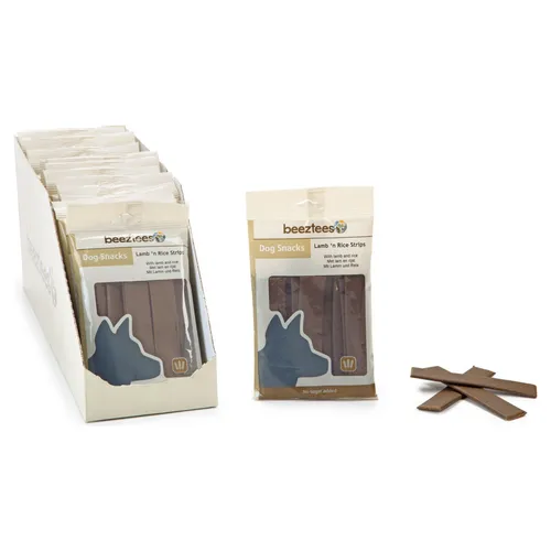 Beeztees Kaustreifen Lamm + Reis 150 g, Hundesnack, UVP 1,69 EUR, NEU