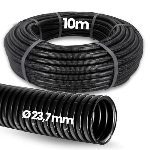 Meter Kalitec Wellrohr geschlossen NW 23 I ungeschlitzt Wellschlauch I Marderschutzrohr I Leerrohr I Kabelschutz AD 28 mm ID 23,7 mm 10