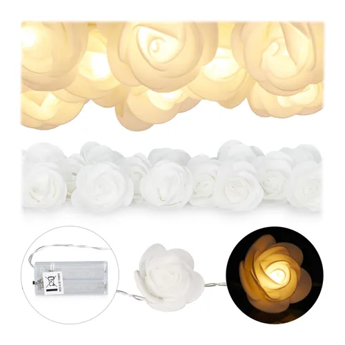 Rosen lichterkette Blumen Lichtgirlande warmweiß Rosen LED Lichterkette 3,3 m