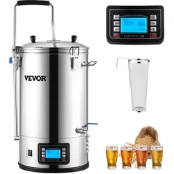 VEVOR Elektrisches Brühsystem - 35 l All-in-One Bierbrauer mit Pumpe, smartes LCD-Panel, automatischer Modus und Rezeptspeicher für perfektes Heimbrauen
