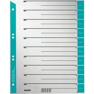 Leitz Trennblätter 1652-30-30, A4, grau / blau, 230g/m² Karton, 25 Stück