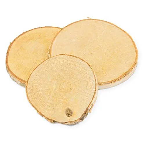 itenga Deko Holzscheiben klein 10 Stück zum Basteln Birke rund ca. 9-10cm ca. 1cm dick
