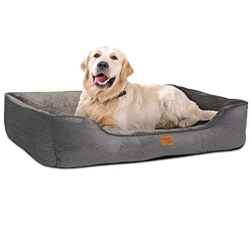 ib style Milo Hundebett, Hundekorb waschbar, Hundecouch, Schlafplatz mittelgroße Hunde, Hundesofa, Anti-Rutsch, L Grau