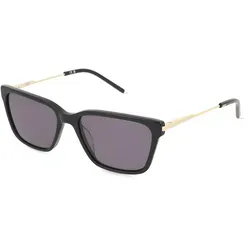 DKNY DK713S Unisex-Sonnenbrille - Sonnenbrille im trendigen Butterfly-Design mit schwarzem Acetat-Gestell und grauen Gläsern, ideal für stilbewusste Modefans.