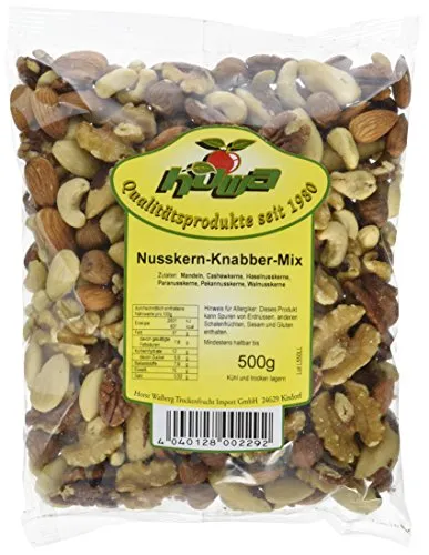 HOWA Nusskern-Knabber-Mix, Nussmischung ohne Salz, 500 g