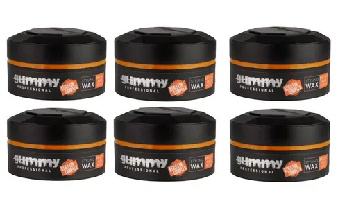 Gummy Professional Haarwachs Bright Max Hold 150ml, 6-tlg. - Starkes Haarstyling-Wachs für langanhaltenden Halt und glänzende Frisuren. Hinterlässt keine Rückstände und lässt sich leicht auswaschen. Ideal für den professionellen Einsatz und die tägliche Anwendung.