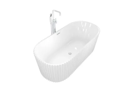 AcquaVapore Freistehende Badewanne F08 170x80cm mit Armatur AF05 - Ergonomische freistehende Badewanne aus robustem Sanitäracryl. Höhenverstellbare Füße und einfache Installation für flexiblen Einsatz im Badezimmer.