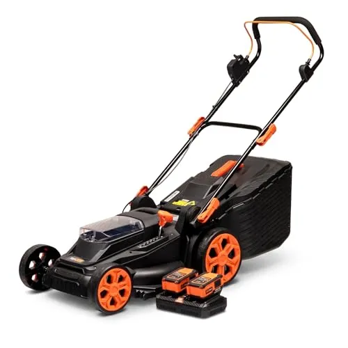 TOP CUT TC-LB-38-40V | Akku Rasenmäher Bürstenlos 38cm mit Doppel-Ladegerät