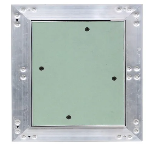 V2Aox Revisionsklappe 50 x 50 cm mit Aluminium-Rahmen - Universell einsetzbare Revisionsklappe mit Gipskarton-Einlage. Leicht zu montieren und zu pflegen, ideal für Wand- und Deckenmontage. Einfaches Öffnen durch Druck. Maße: 50 x 50 cm.