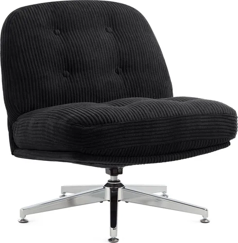 IWMH Bürostuhl Dick – Komfortabler Drehstuhl ohne Rollen - Drehstuhl aus hochwertigem Cordstoff mit 15cm dickem Sitzkissen, ideal zum Lesen, Arbeiten oder Entspannen. Ergonomisches Design und robustes Fußkreuz bieten optimalen Komfort und Stabilität.