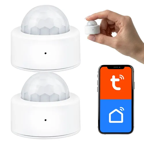 2x Drahtloser Zigbee-Bewegungssensor von Tuya GreenBlue Android/iOS CR2450 DC 3,0 V Erfassungswinkel 120° / bis zu 8 m GB740