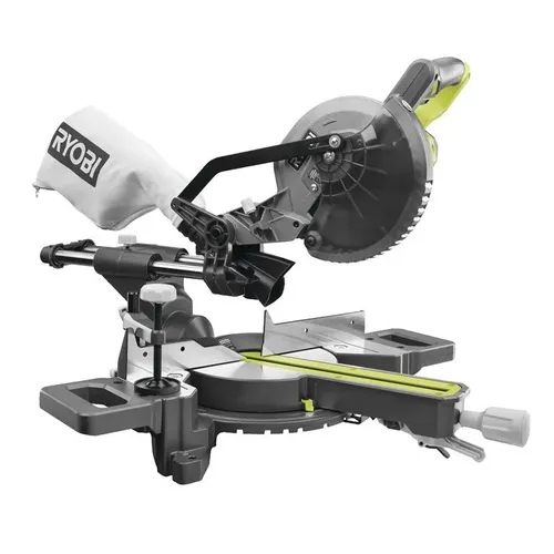 RYOBI 18 V ONE+ Akku-Kapp- und Gehrungssäge RMS18190-0 - Sägen für präzise Schnitte mit Zugfunktion, max. Schnittleistung 50 x 250 mm, ideal für Handwerker und Hobbyisten, Teil des 18 V ONE+ Akku-Systems von RYOBI.