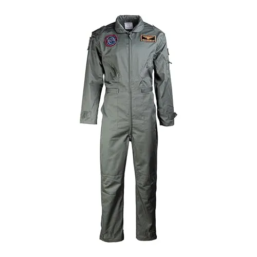 Mil-Tec US M.Abzeichen Overall Oliv 046 - Robuste Arbeitskleidung - Arbeits- & Schutzkleidung mit anpassbarem Hüftbereich, Reißverschlusstaschen und verstellbarem Beinabschluss für optimale Funktionalität und Komfort.