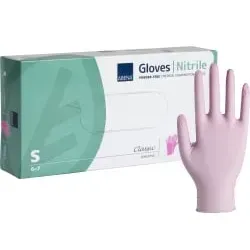 ABENA® Sensitive Nitril Einweghandschuhe, pink 290731 , 1 Packung = 100 Stück, Größe S