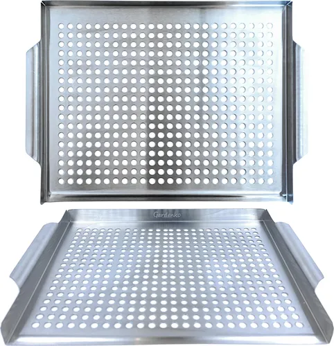 Gardenko Grillschale Edelstahl als Gemüsekorb 40x29 cm