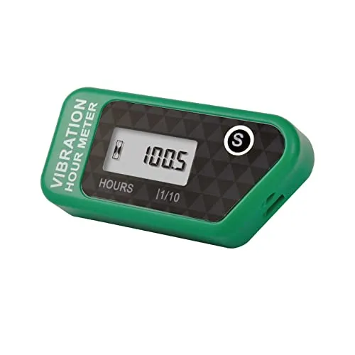 Yooreal Batteriebetriebener drahtloser Betriebsstundenzähler, Vibrationssensor für Rasentraktor Golfwagen Kettensäge Go-Kart Holzhacker Holzspalter Außenbordmotor Marine ATV (Green)