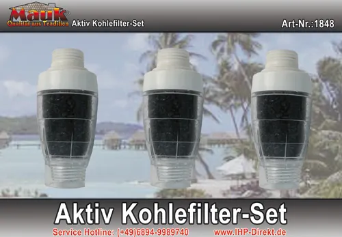 Mauk 3er Set Aktivkohlefilterfür Solardusche Zusatzfilter
