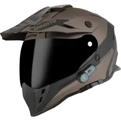 Bogotto H331 BT Tour EVO Bluetooth Enduro Helm, schwarz-braun, Größe L - Motorradhelm mit verstellbarem Helmschirm, klarem Visier und Pinlock-Vorbereitung für besten Komfort und Sicherheit auf jeder Tour.