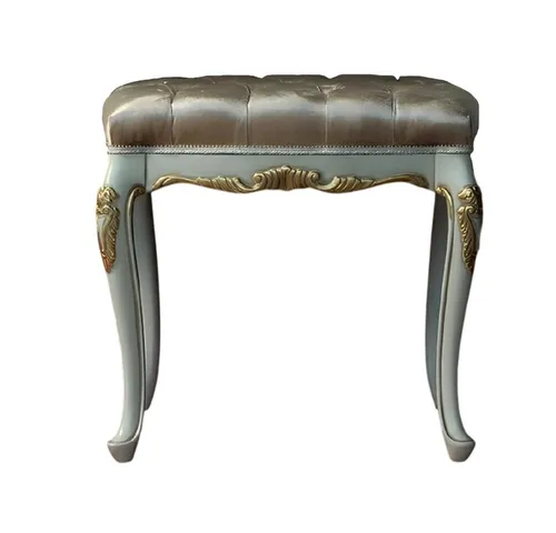Eleganter Polsterhocker in Weiß – Art Déco Design - Stylischer Polsterhocker aus Holz, perfekt für Ihr Schlafzimmer. Mit hochwertiger Polyesterpolsterung und kompakten Maßen von 50 x 50 x 50 cm – ein Blickfang für jedes Zuhause.