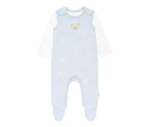 Steiff 2 Baby-Strampler - Herren - Gr. 68 - offwhite/print - Baby-Wäsche: GOTS-zertifizierte Strampler aus 95% Baumwolle, mit süßem Elefäntle-Muster und sicheren Druckknöpfen für höchsten Tragekomfort.