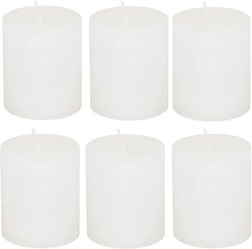 MichaelNoll Stumpenkerze Stumpenkerze Rustic 6er Set - Kerze - Kein Ruß - 30 Std.- 7x8 cm
