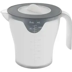 METALTEX Rührbecher 1,5 l mit Deckel und Anti-Rutsch-Boden - Transparent